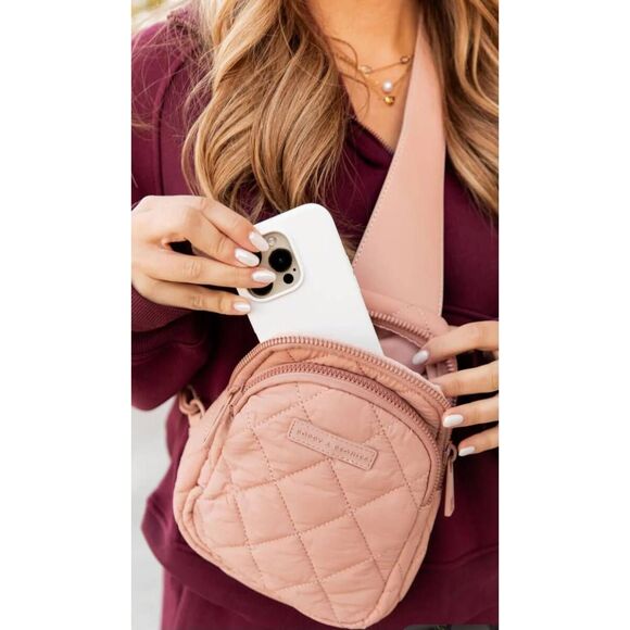 Popsy Quilted Pink Crossbody Bag - Picture 2 of 6